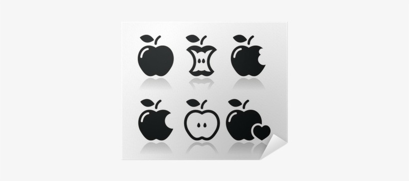 Apple, Apple Core, Bitten, Half Vector Icons Poster 820x363 Apple, Apple Core, Bitten, Half Vector Icons Poster