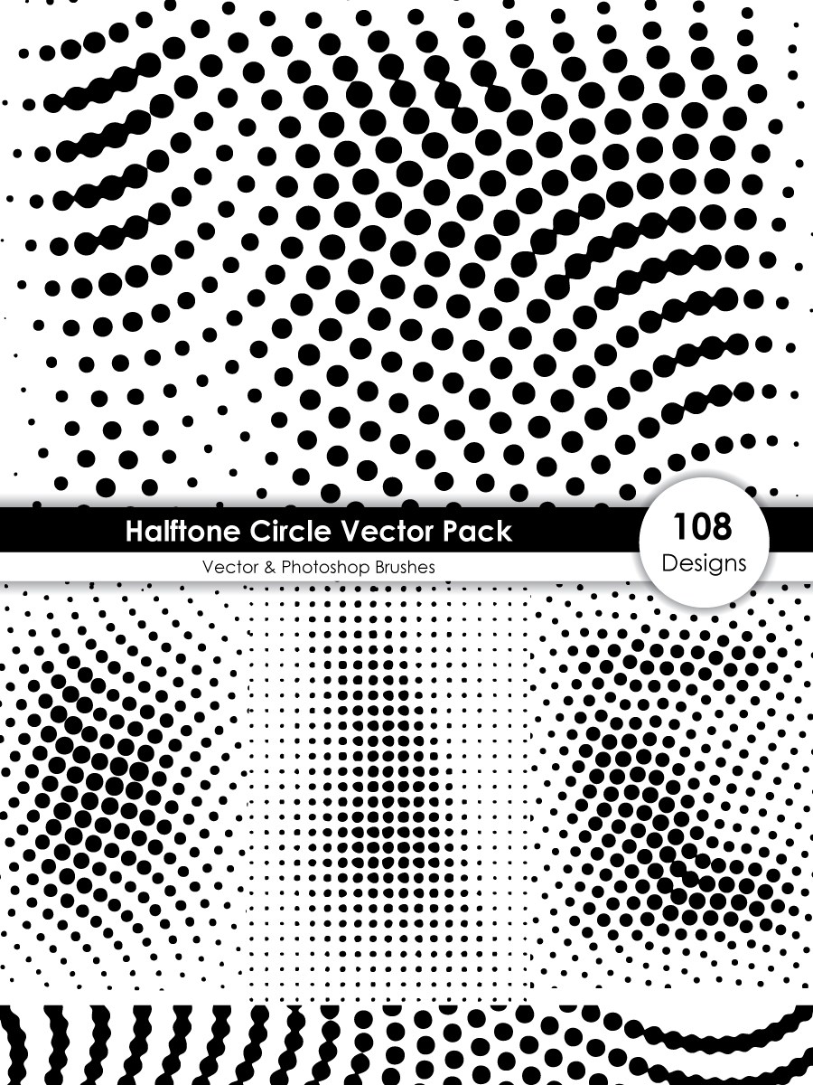 900x1200 Halftone Circle Shape Pattern Vector And Photoshop Brush Pack