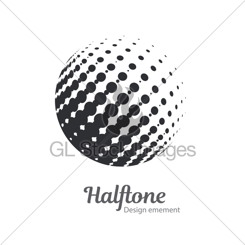 500x500 Vector Pop Art Halftone Logo Circles Set Gl Stock Images