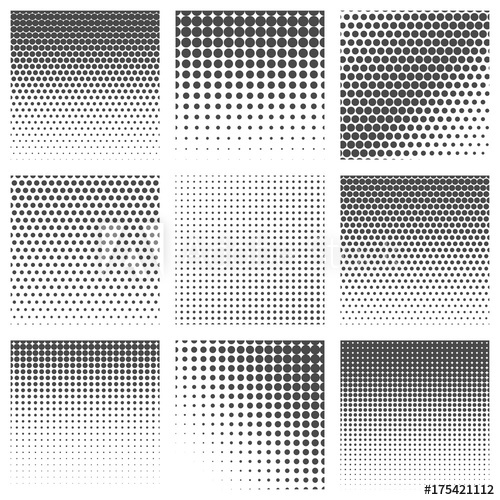 500x500 Halftone Dots Vector Textures Dot Comic Pattern Set Or Points