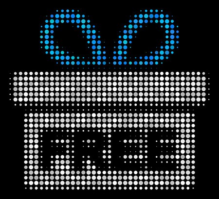 450x410 Free Gift Halftone Vector Icon Illustration Style Is Pixel Iconic