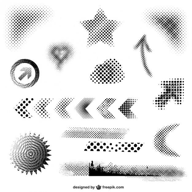 626x626 Halftone Vector Elements Vector Free Vector Download