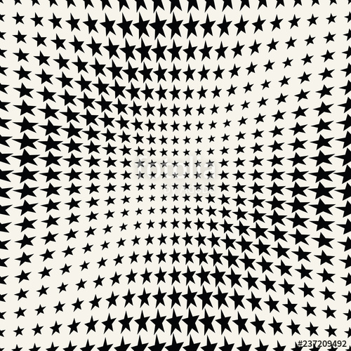 500x500 Geometric Halftone Vector Pattern With Stars Usable As Border