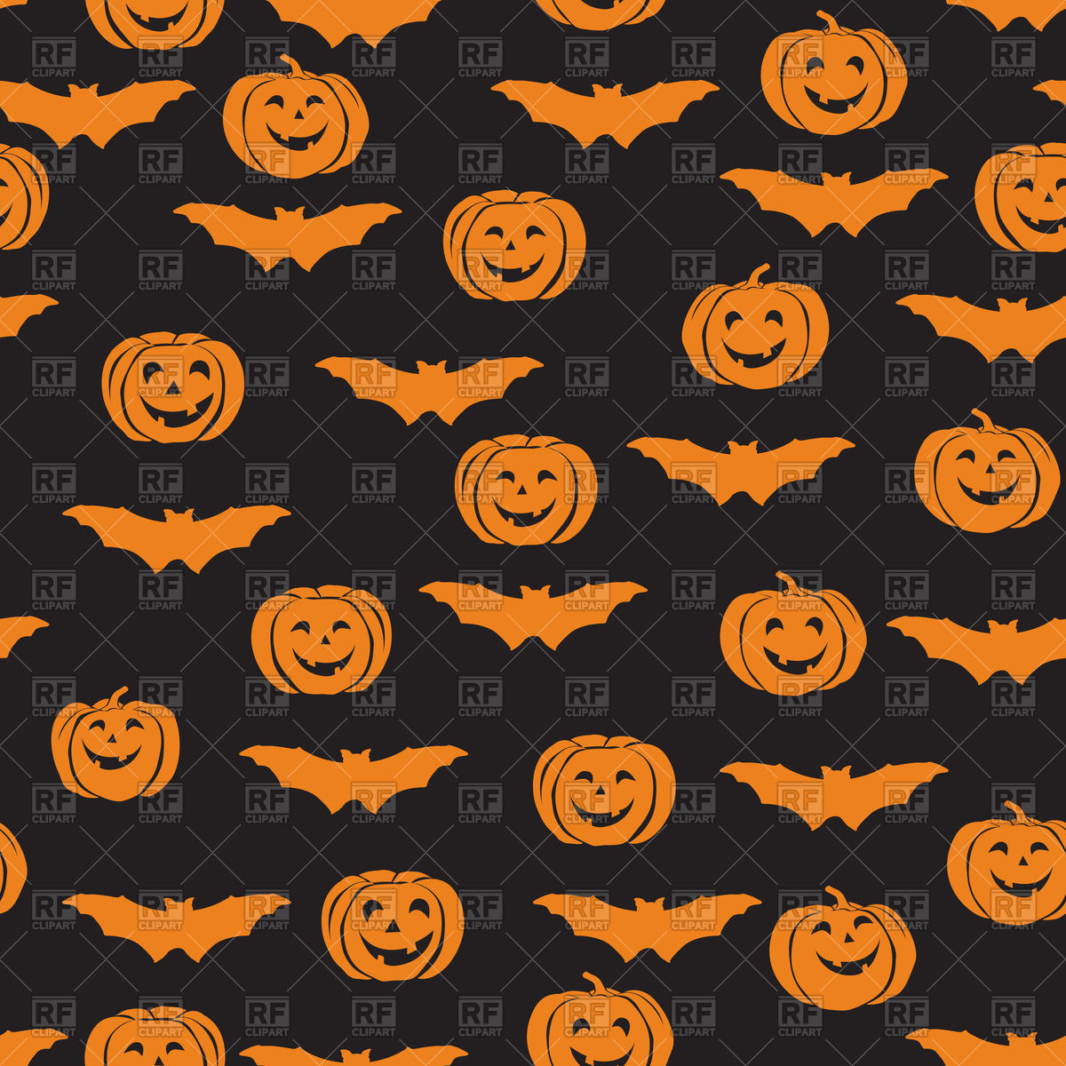 Halloween Seamless Pattern With Bat And Pumpkin On Black 1200x1200 Halloween Seamless Pattern With Bat And Pumpkin On Black
