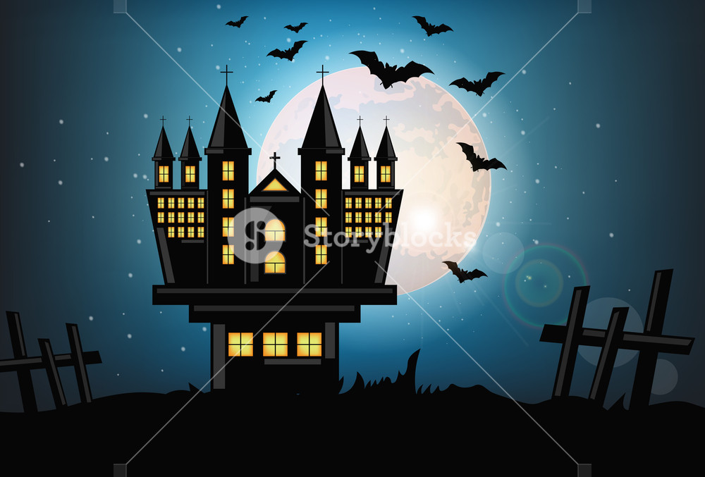 Haunted Castle Halloween Card Background Vector Full Moon Dark 1000x677 Haunted Castle Halloween Card Background Vector Full Moon Dark