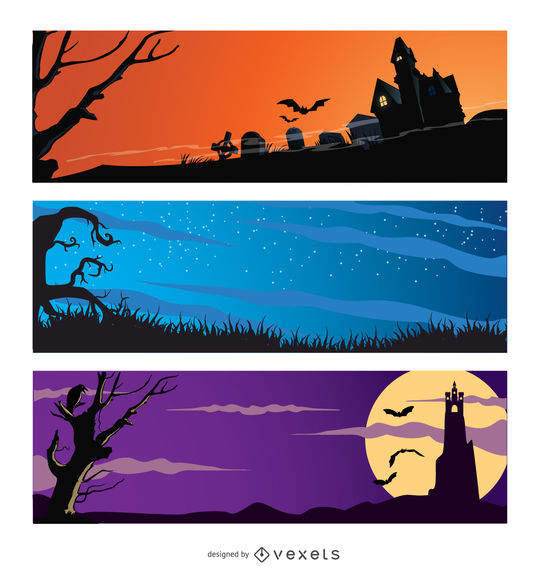 Halloween Banner Set 542x570 Halloween Banner Set
