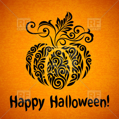 Happy Halloween Banner With Ornate Pumpkin Vector Image 400x400 Happy Halloween Banner With Ornate Pumpkin Vector Image