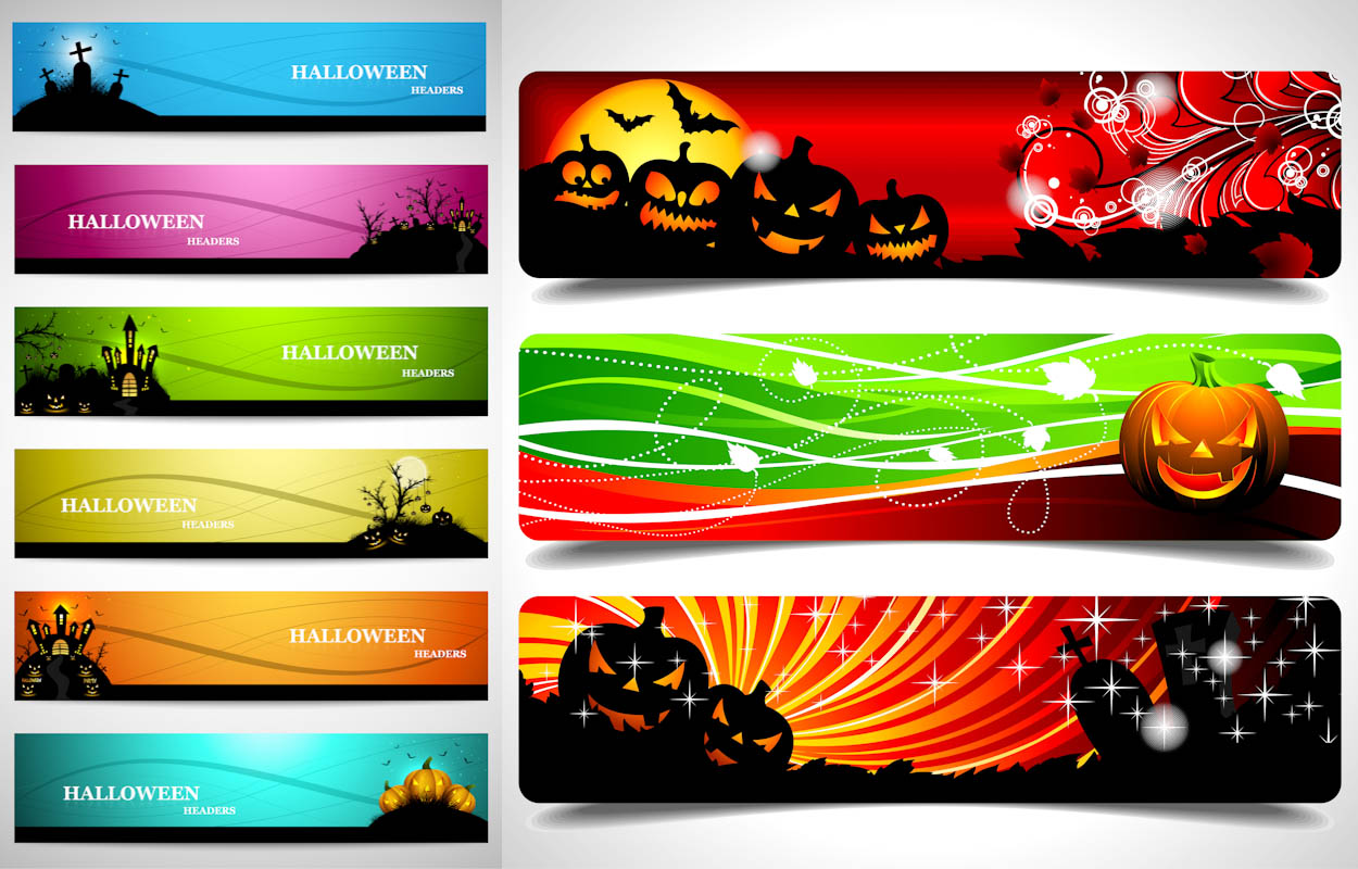 Horizontal Halloween Banners Vector Vector Graphics Blog 1250x800 Horizontal Halloween Banners Vector Vector Graphics Blog