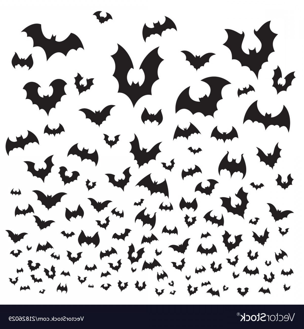 1200x1296 Flying Halloween Bat Cave Bats Flock Silhouette Vector Savoyuptown