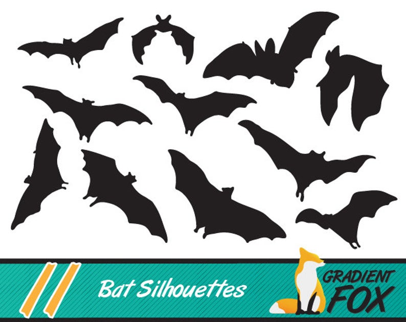 794x630 Halloween Bat Vector Silhouettes Spooky Bat Silhouettes Etsy