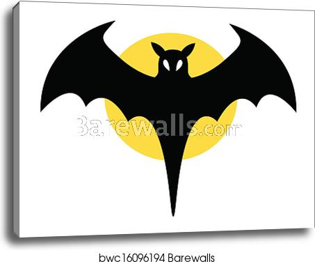 453x379 Scary Halloween Vampire Bat Vector, Canvas Print Barewalls