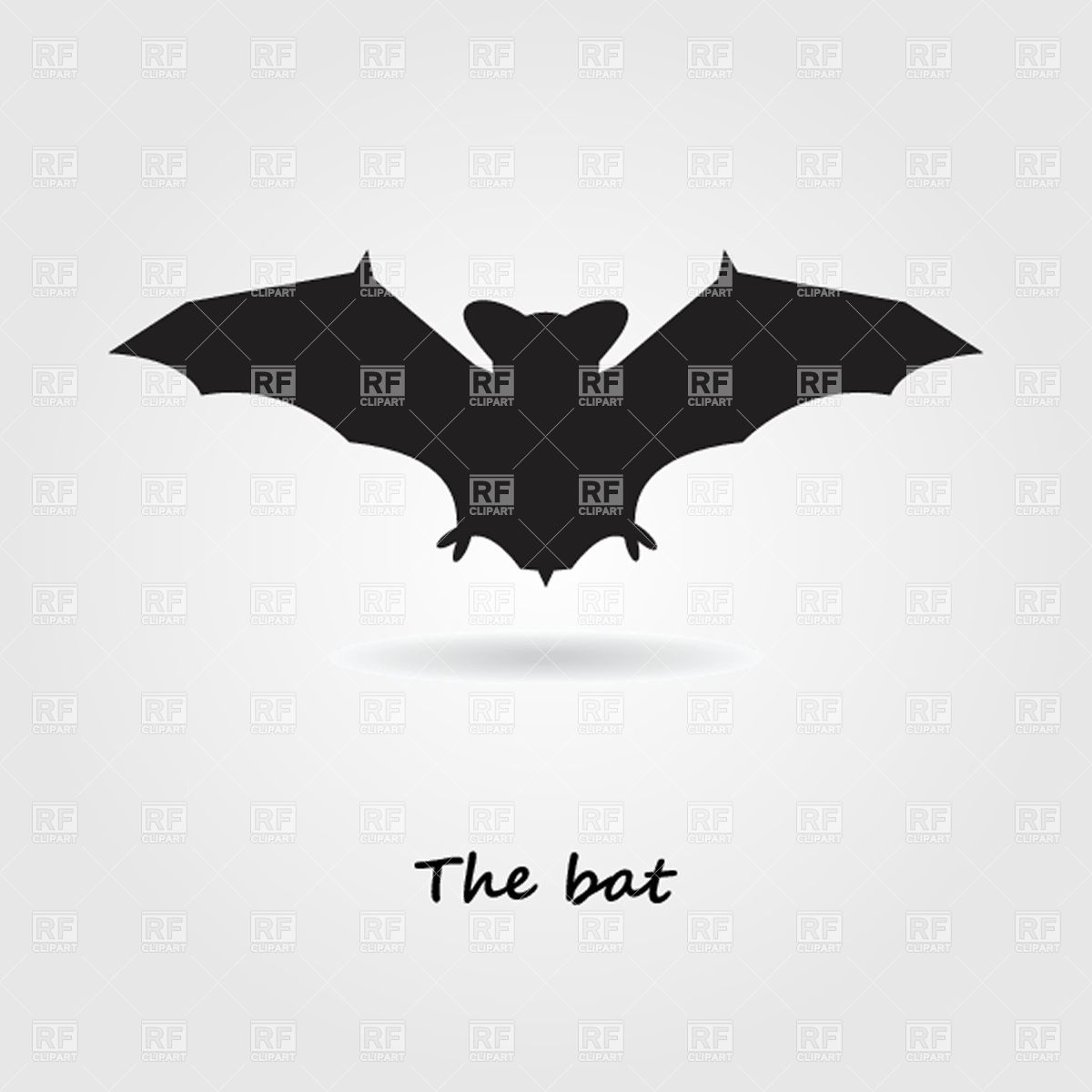 1200x1200 Silhouette Of Halloween Bat With Spread Wings Vector Image