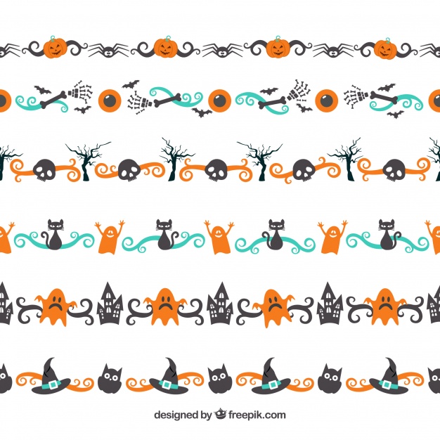 Colorful Halloween Border Pack Vector Free Download 626x626 Colorful Halloween Border Pack Vector Free Download