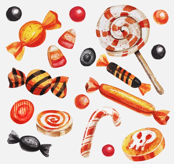 Water Painted Halloween Candy Vector Graphics My Free 600x565 Water Painted Halloween Candy Vector Graphics My Free