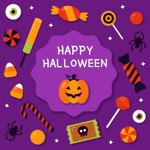 Happy Halloween With Candy Vector 490x490 Happy Halloween With Candy Vector