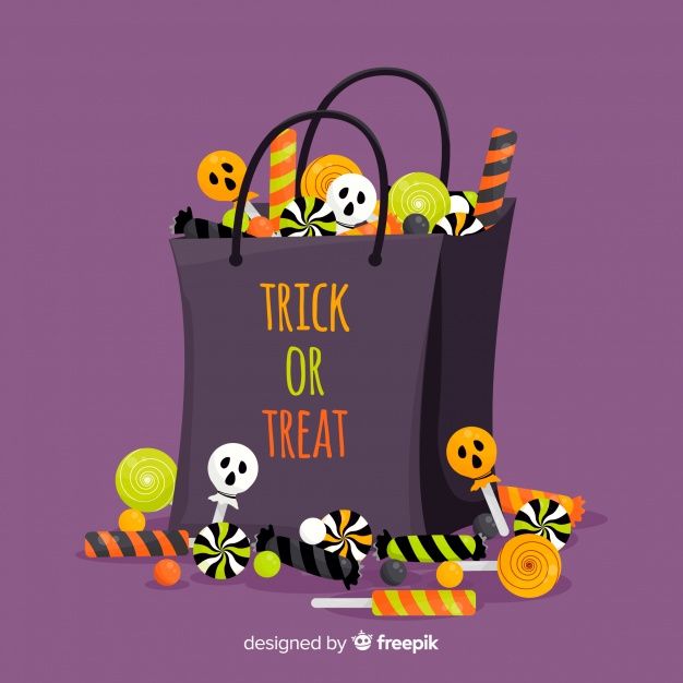 Lovely Halloween Candy Bag With Flat Design 626x626 Lovely Halloween Candy Bag With Flat Design