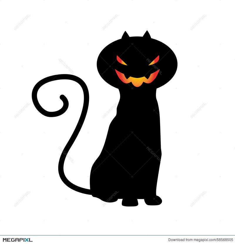 800x829 Halloween Cat Vector Illustration