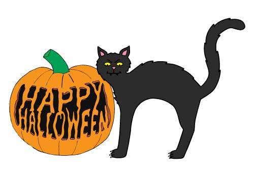 500x350 Halloween Pumpkin And Cat Vector Illustrator Free Download Angela