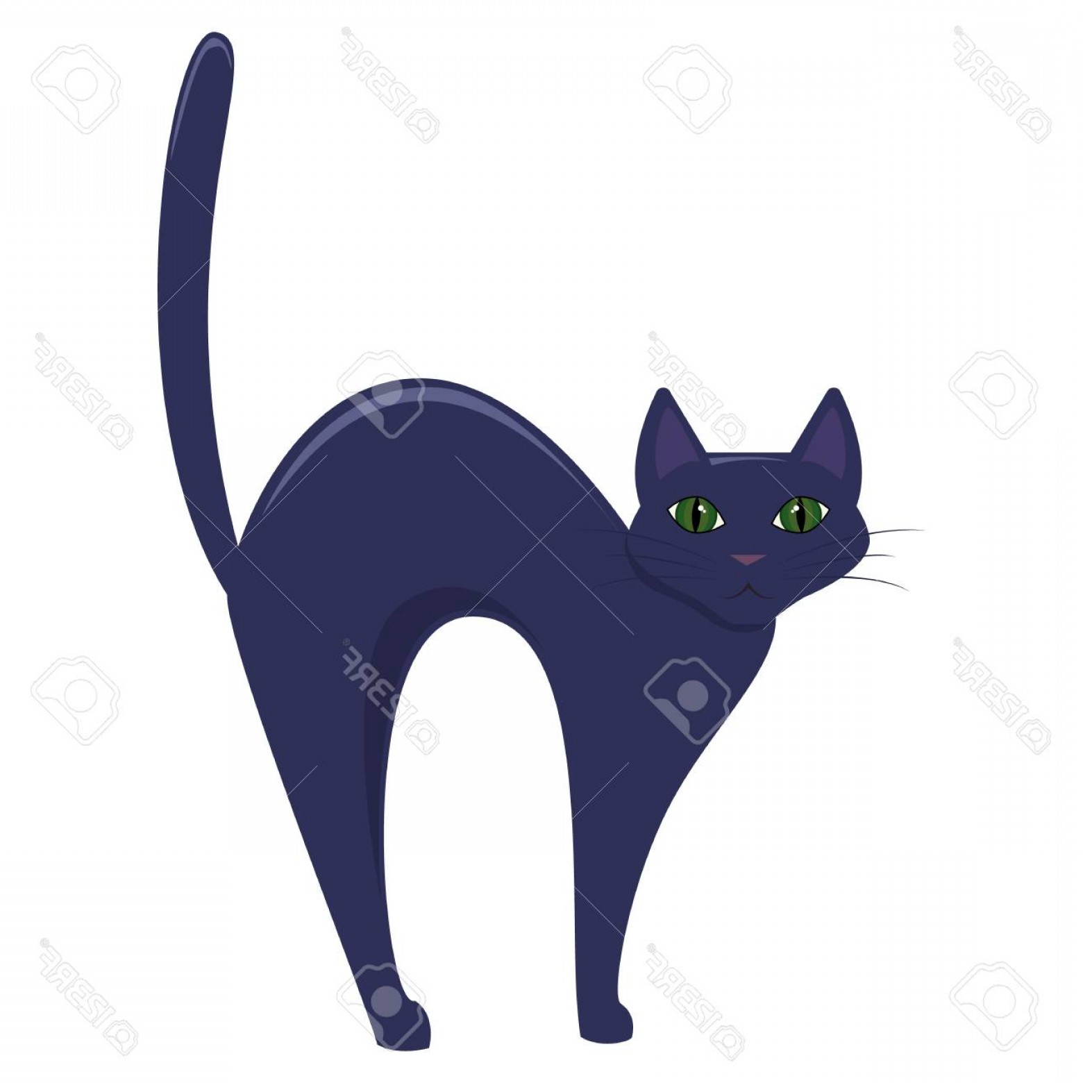1560x1560 Photostock Vector Black Cat Scary Cartoon Halloween Illustration