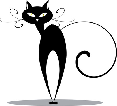 406x368 Black Cat Halloween Free Vector Download