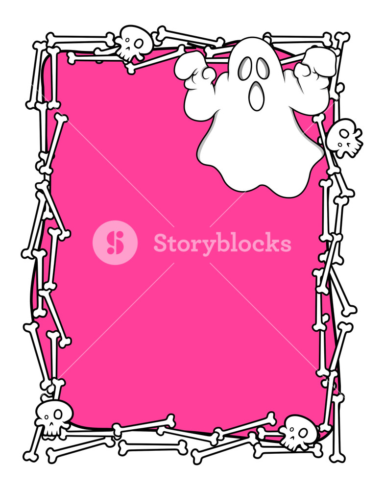 784x1000 Halloween Ghost Bones Frame Vector Royalty Free Stock Image