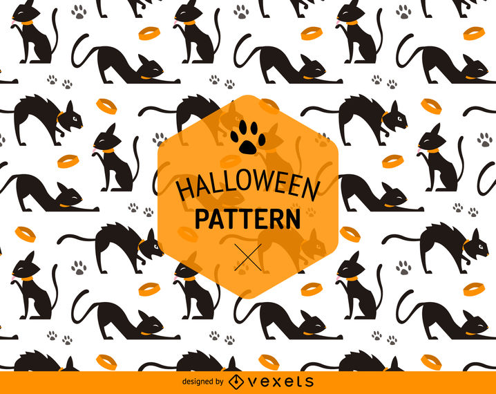 Halloween Seamless Cat Pattern 718x570 Halloween Seamless Cat Pattern