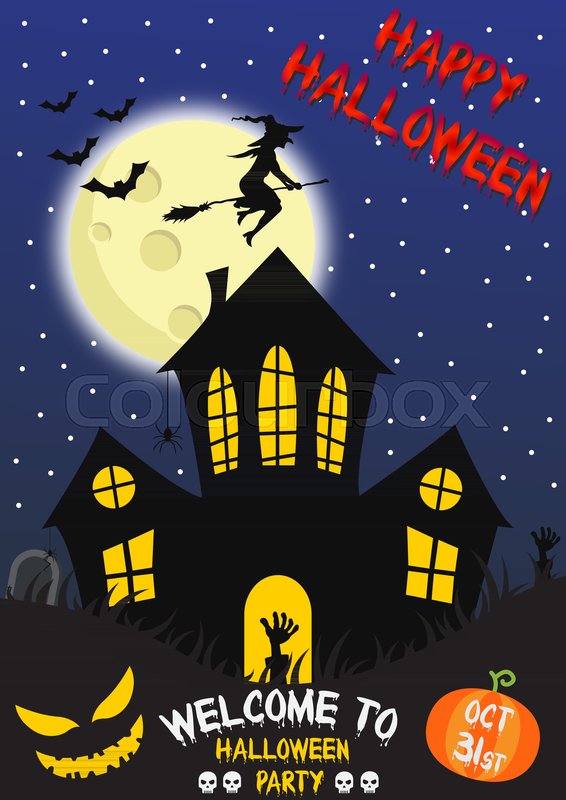 566x800 Happy Halloween Poster Vector Stock Vector Colourbox