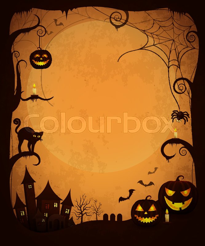 667x800 Scary Dark Halloween Poster Vector Stock Vector Colourbox