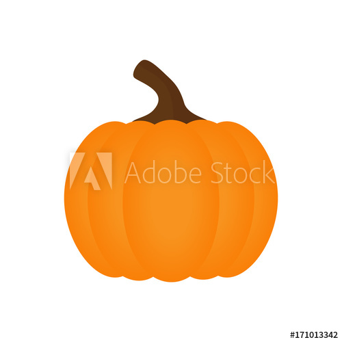 500x500 Orange Pumpkin Vector Illustration Autumn Halloween Pumpkin