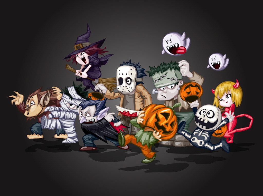 1024x765 Halloween Characters Vector Art Graphics