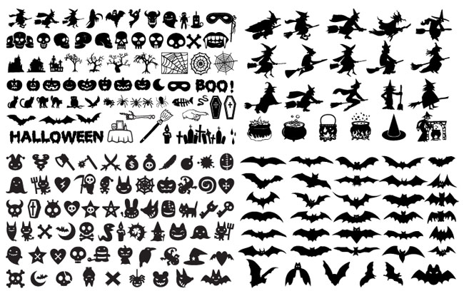 650x415 Halloween Silhouette Elements Vector
