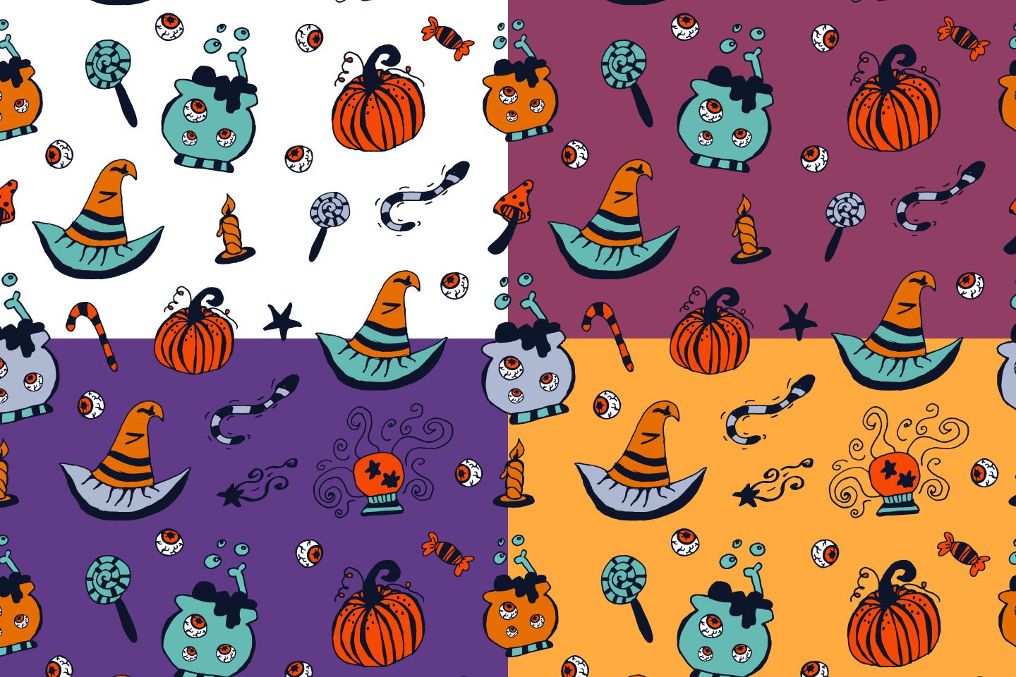 1440x960 Happy Halloween Illustration Vector Free Pattern