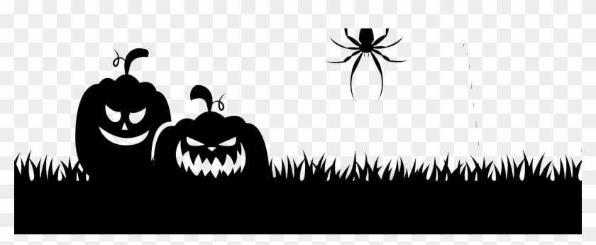 840x345 Halloween Silhouette Art Free Download Vector, Clipart