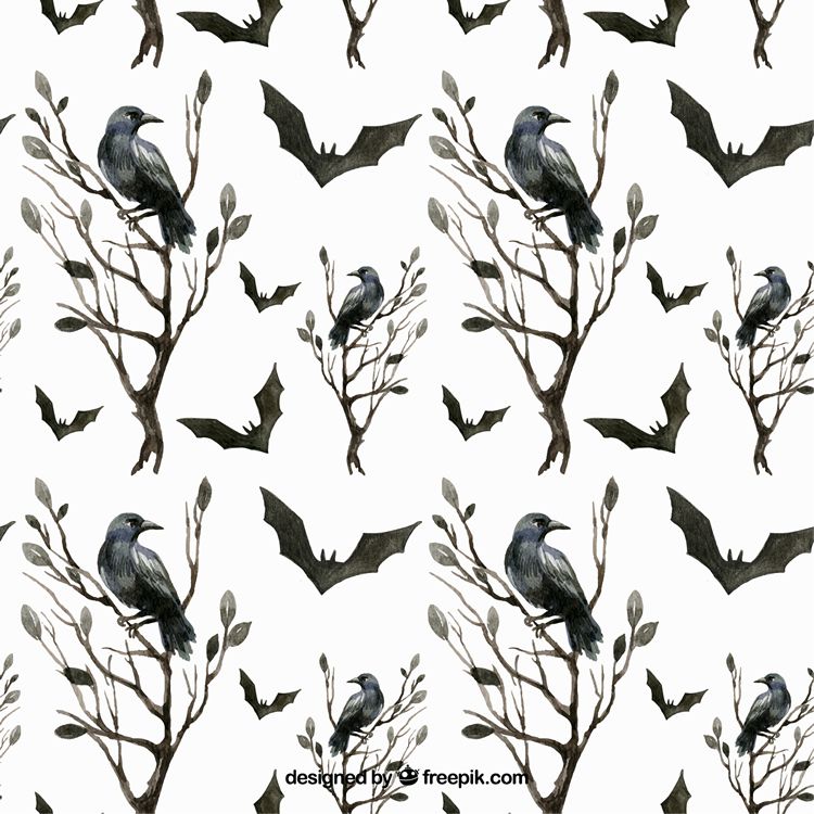 750x750 Freebie Vector Halloween Patterns