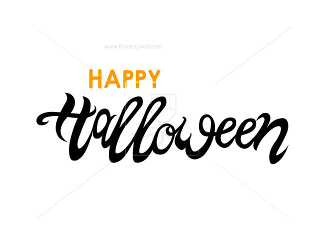 650x488 Happy Halloween Vector Lettering On White Background Free