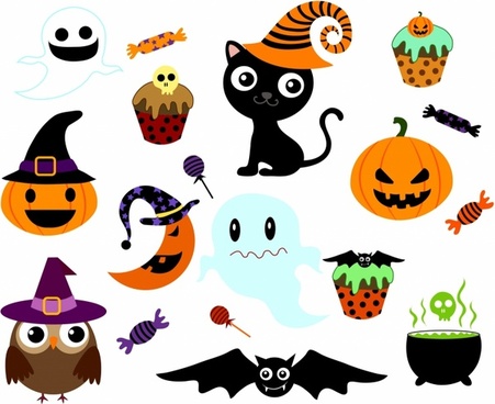 451x368 Halloween Elements Free Vector Download