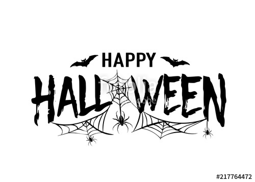 500x357 Happy Halloween Vector Text Banner Silhouette Holiday Sign