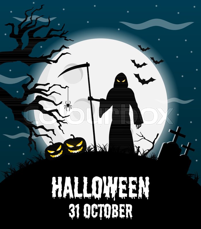700x800 Happy Halloween Vector Poster, Stock Vector Colourbox