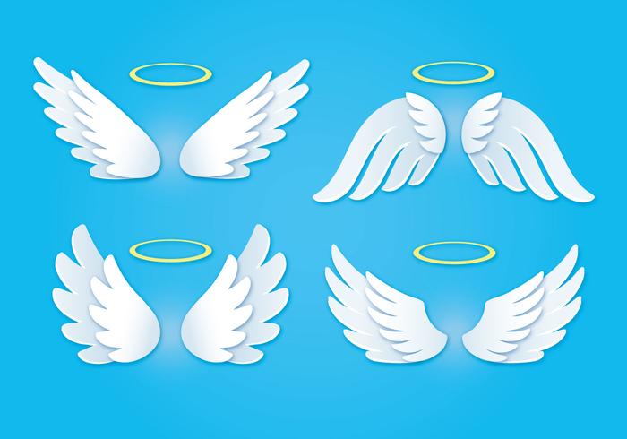 White Angel Wings With Golden Halo 700x490 White Angel Wings With Golden Halo