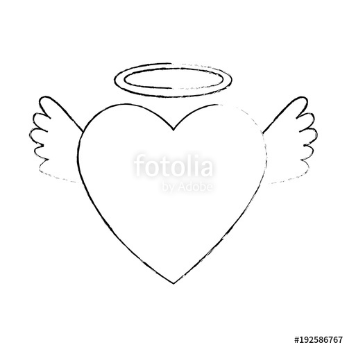 Heart Love With Wings And Halo Vector Illustration Design Stock 500x500 Heart Love With Wings And Halo Vector Illustration Design Stock