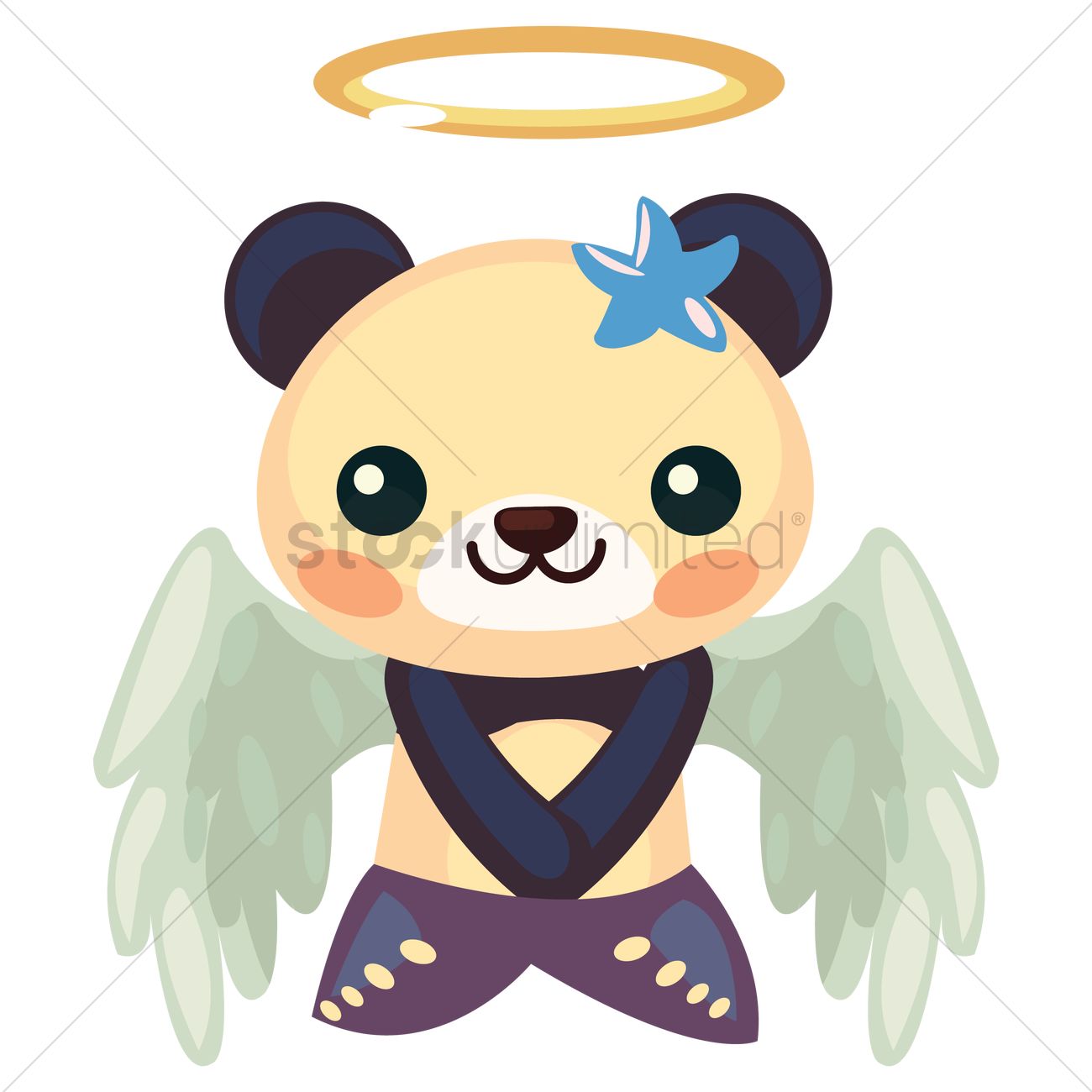 Free Panda In Mermaid Costume With Angel Wings And Halo Vector 1300x1300 Free Panda In Mermaid Costume With Angel Wings And Halo Vector