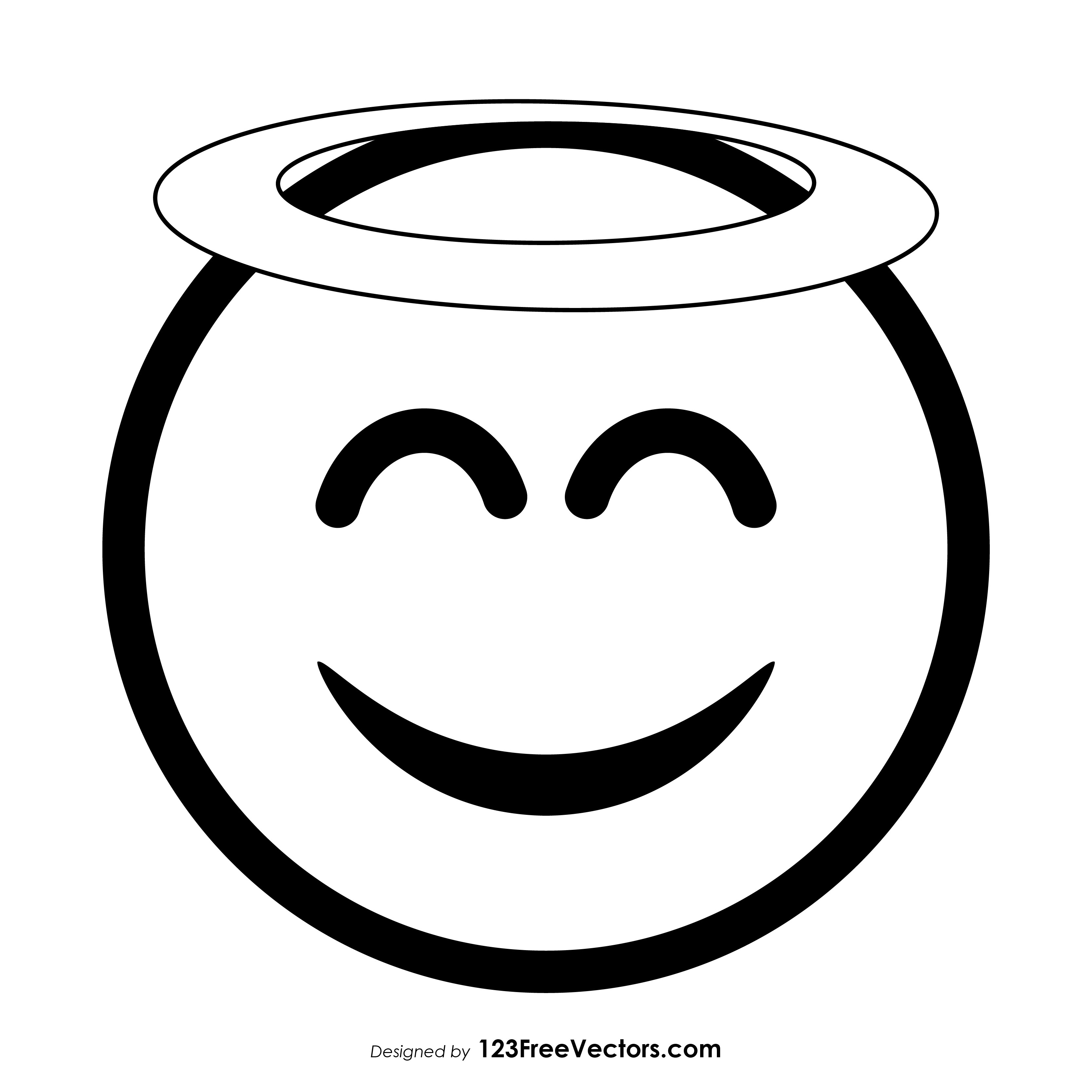Smiling Face With Halo Emoji Outline Vector Free 3333x3333 Smiling Face With Halo Emoji Outline Vector Free
