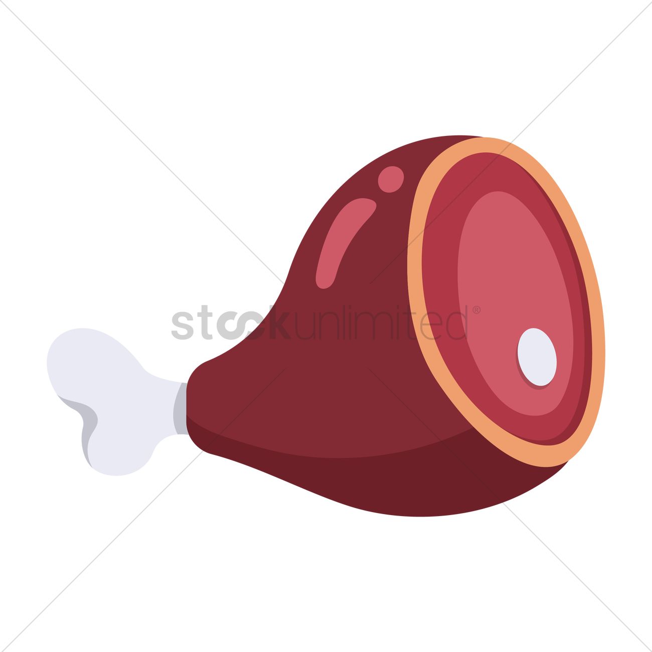 Ham On The Bone Vector Image 1300x1300 Ham On The Bone Vector Image