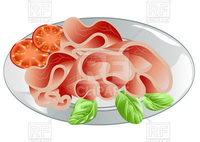Sliced Ham On Plate With Tomato Vector Image Of Food And Beverages 400x284 Sliced Ham On Plate With Tomato Vector Image Of Food And Beverages