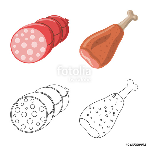 Vector Illustration Of Meat And Ham Sign Collection Of Meat 500x500 Vector Illustration Of Meat And Ham Sign Collection Of Meat