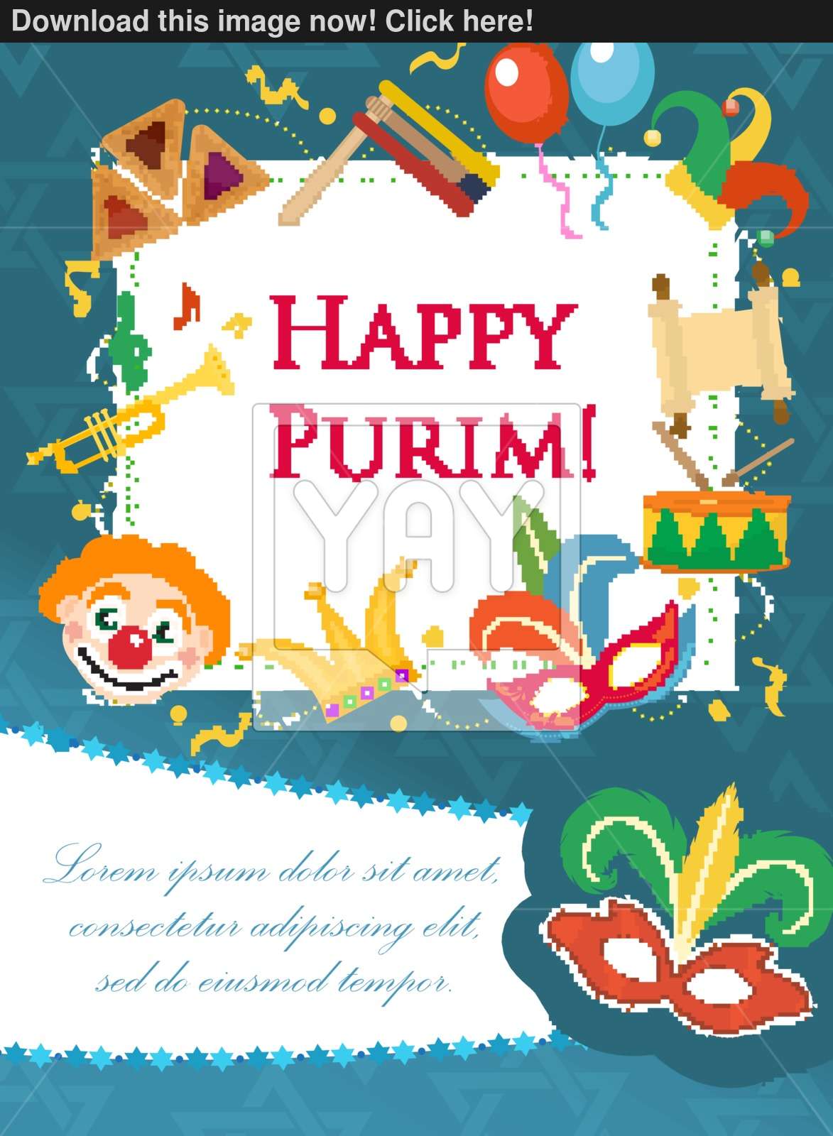 Purim Carnival Poster, Invitation, Flyer Templates For Your 1173x1600 Purim Carnival Poster, Invitation, Flyer Templates For Your