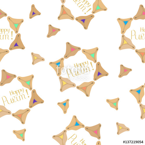 Purim Hamantaschen Seamless Pattern Jewish Traditional Dish 500x500 Purim Hamantaschen Seamless Pattern Jewish Traditional Dish