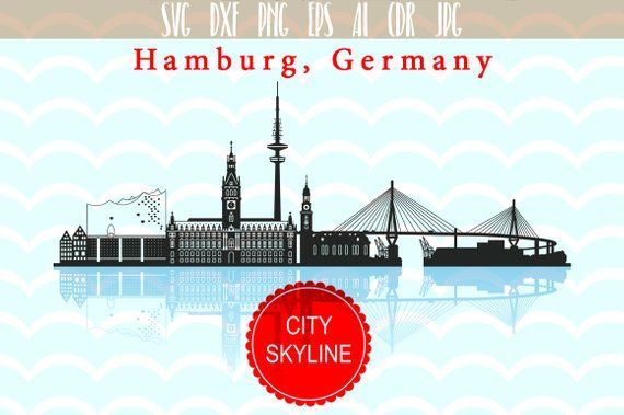 570x379 Hamburg City Hamburg Vector Skyline City Silhouette Vector