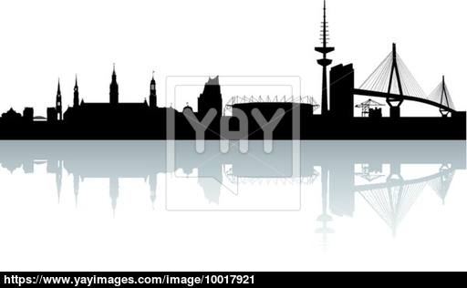 512x316 Hamburg Silhouette Black Abstract Vector