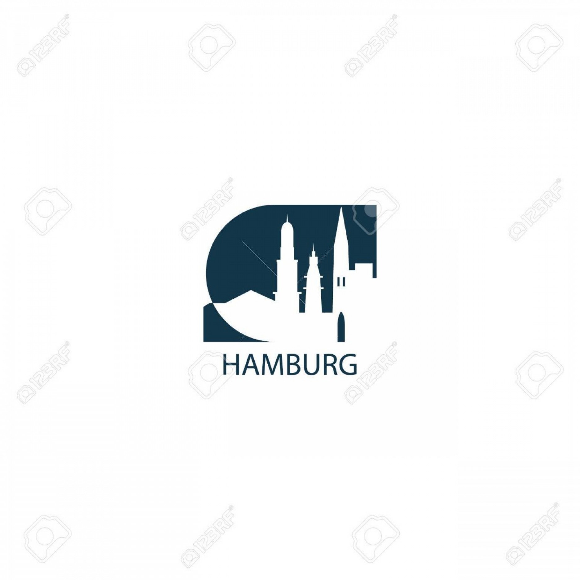 1872x1872 Photostock Vector Germany Hamburg City Cool Landscape Skyline